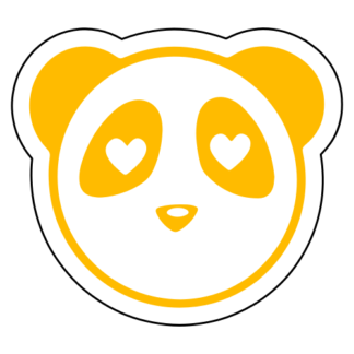 Heart Eyes Panda Sticker (Yellow)
